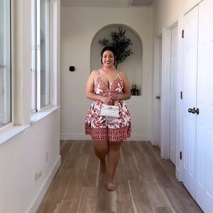 Orange/white floral dress